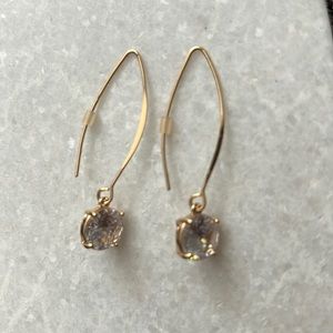 Gold Crystal Drop Earrings NWOT